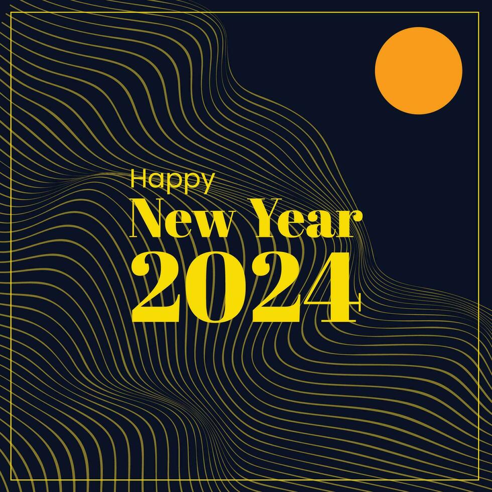 gelukkig nieuw jaar 2024 retro stijl futuristische achtergrond abstract vector