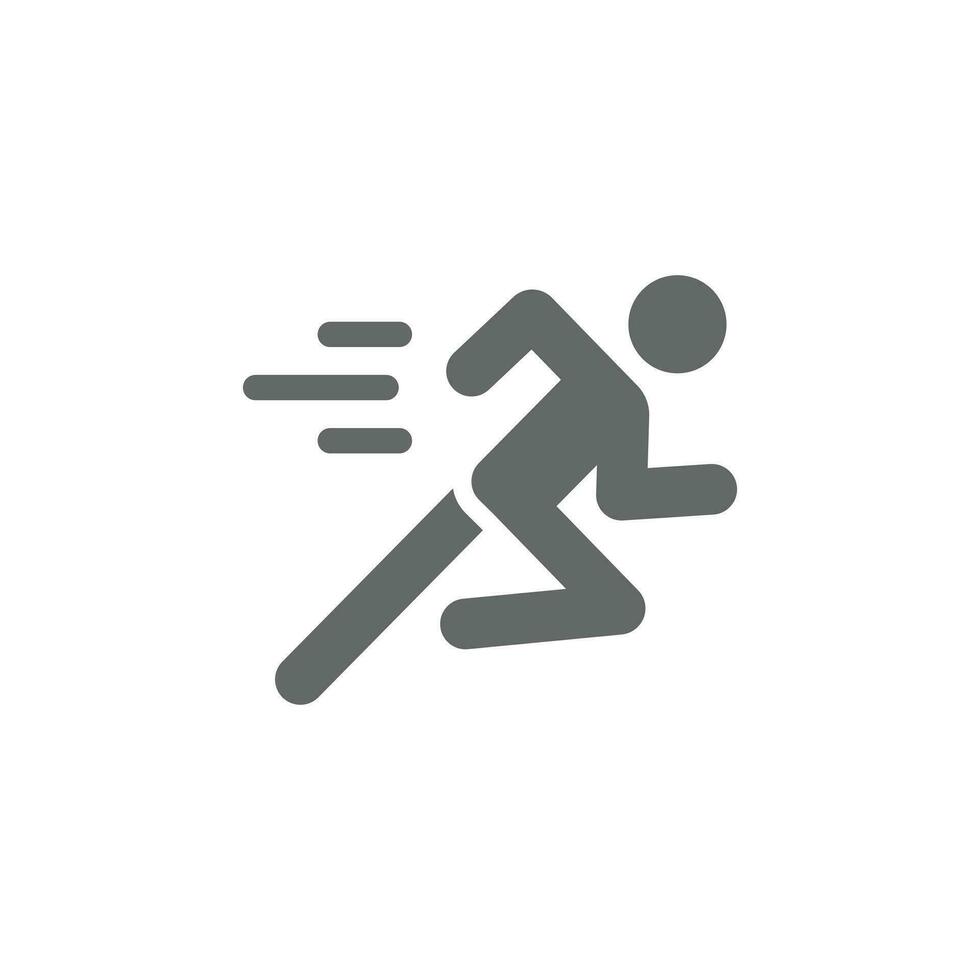 eps10 Mens snel rennen icoon of logo. stormloop icoon vector illustratie geïsoleerd Aan wit achtergrond
