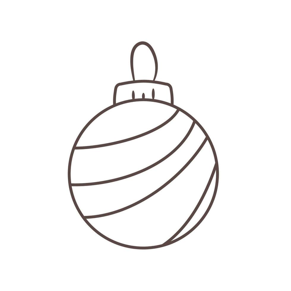 geïsoleerd gestreept Kerstmis ornament. element van Kerstmis en nieuw jaar decoratie. vector schets illustratie