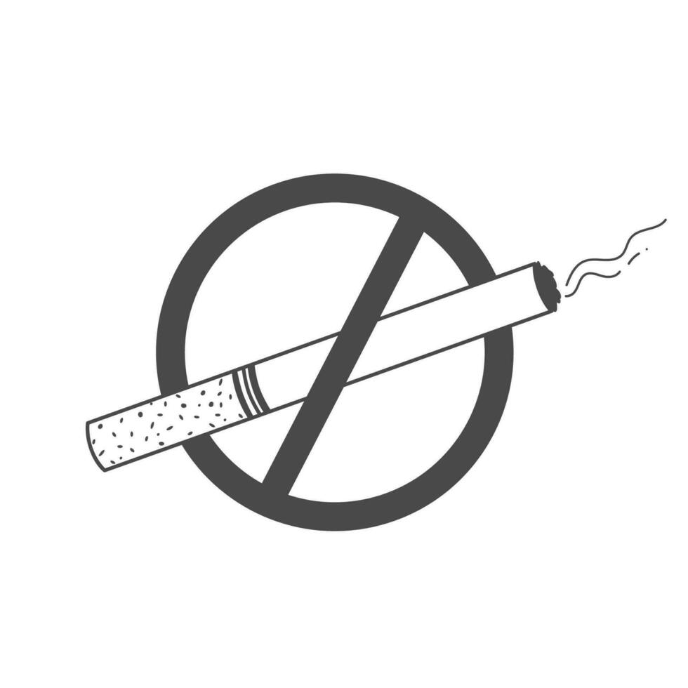 geïsoleerd vector teken Nee roken. verboden symbool icoon voor poster Nee tabak dag en Nee roken dag