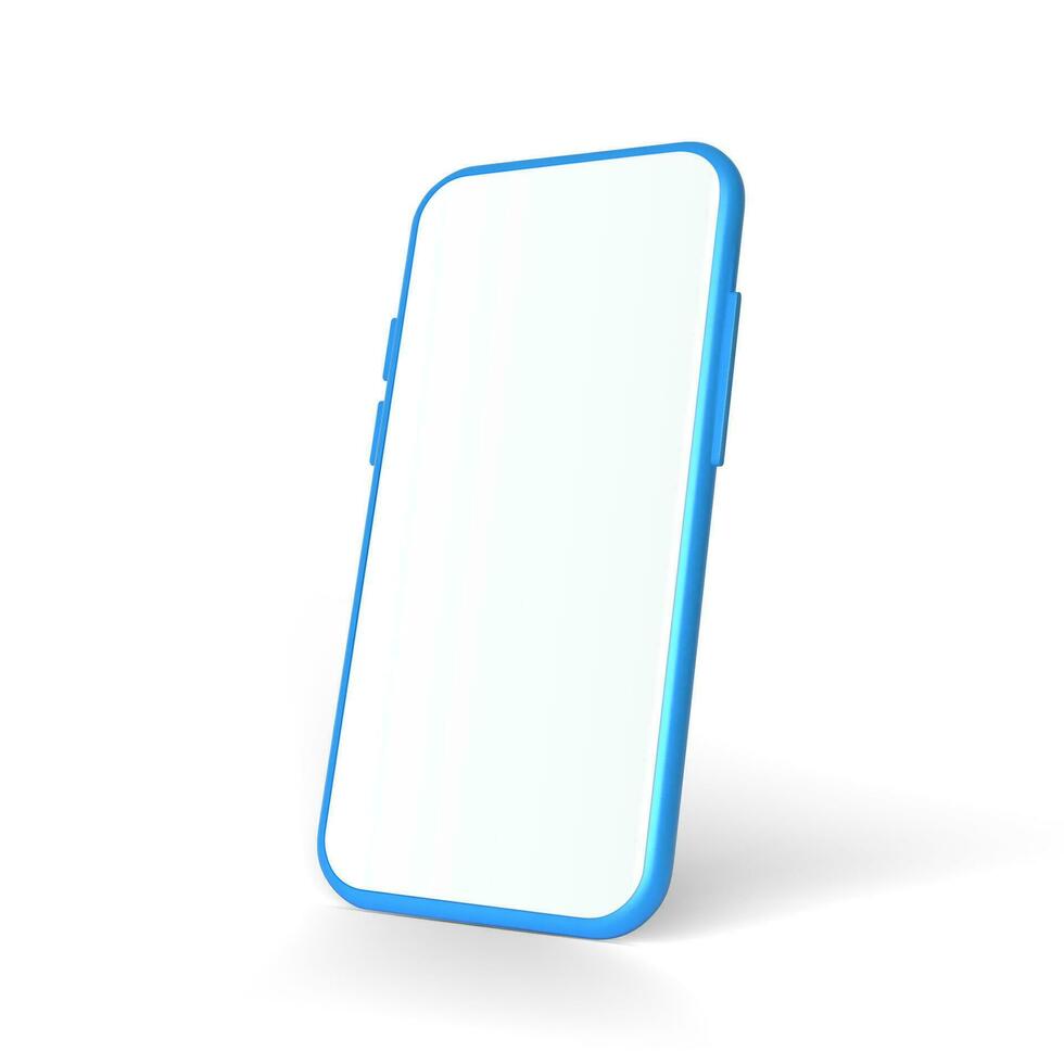 3d realistisch mock-up slim telefoon leeg scherm voorkant visie geïsoleerd Aan wit achtergrond, vector illustratie