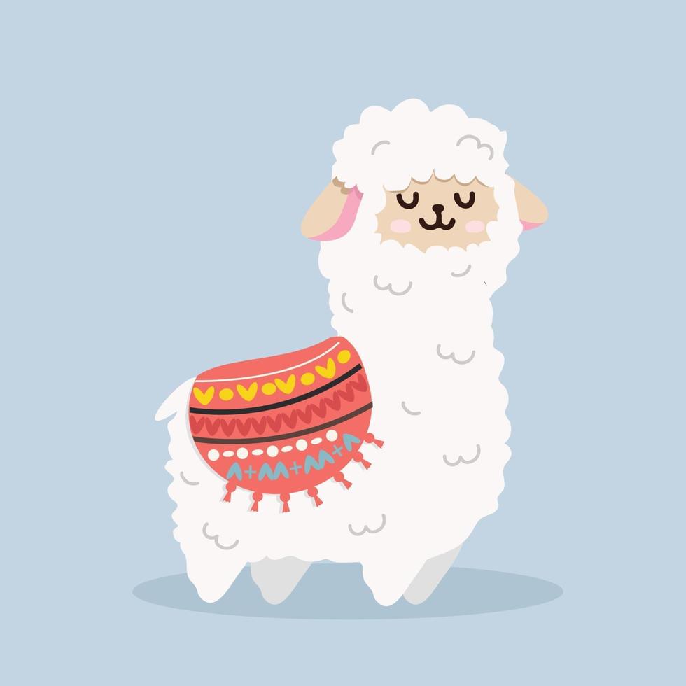 schattige alpaca lama pluizige vector