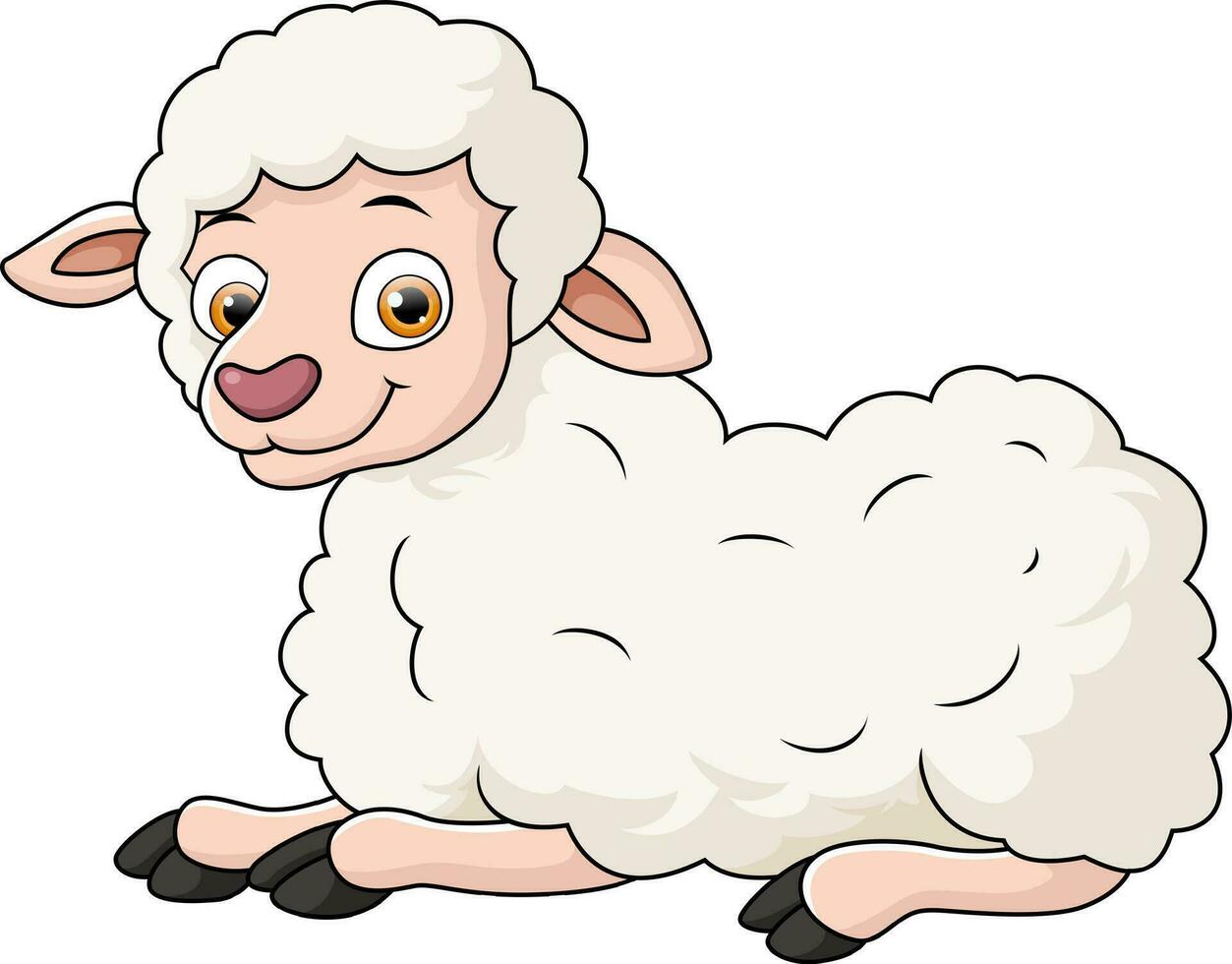 schattige baby schapen cartoon op witte achtergrond vector