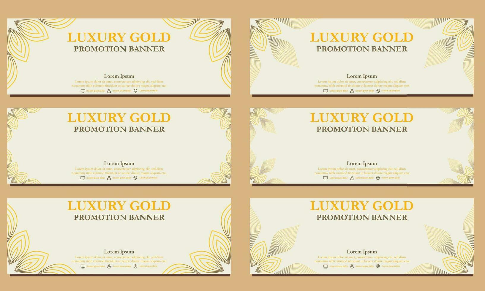 luxe goud horizontaal banier sjabloon. geschikt voor web banier, banier en internet advertenties vector