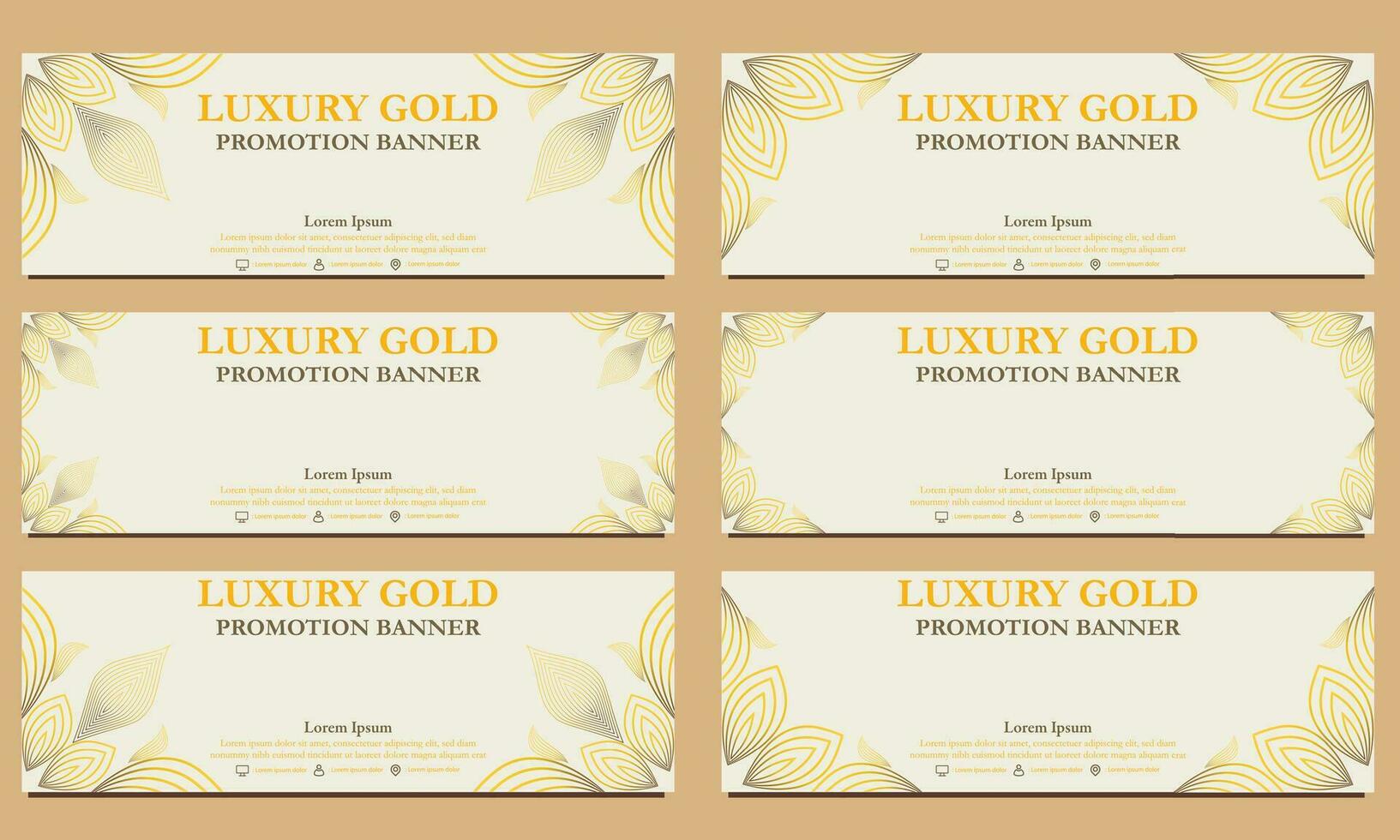 luxe goud horizontaal banier sjabloon. geschikt voor web banier, banier en internet advertenties vector