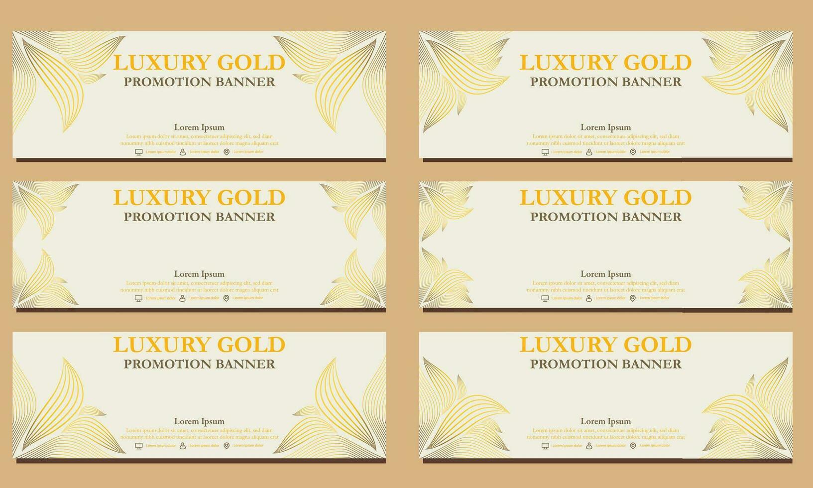 luxe goud horizontaal banier sjabloon. geschikt voor web banier, banier en internet advertenties vector