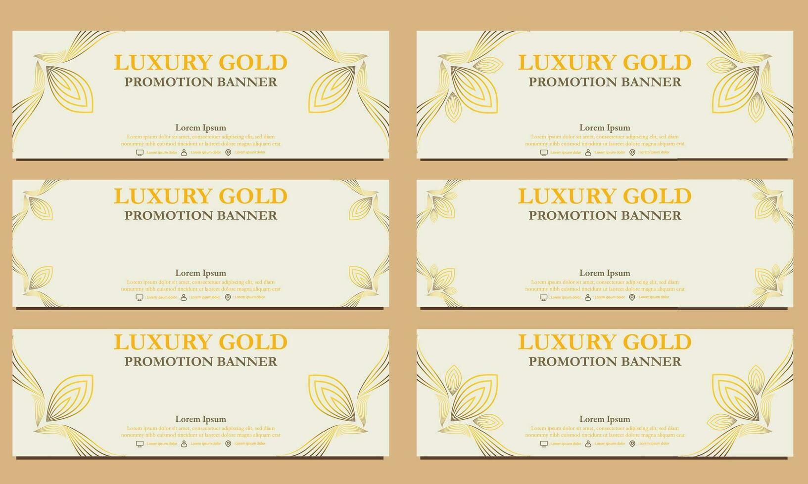 luxe goud horizontaal banier sjabloon. geschikt voor web banier, banier en internet advertenties vector