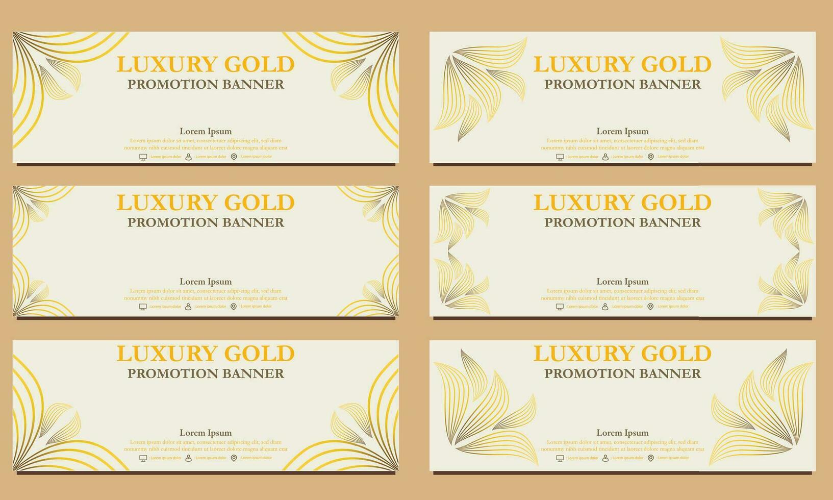 luxe goud horizontaal banier sjabloon. geschikt voor web banier, banier en internet advertenties vector