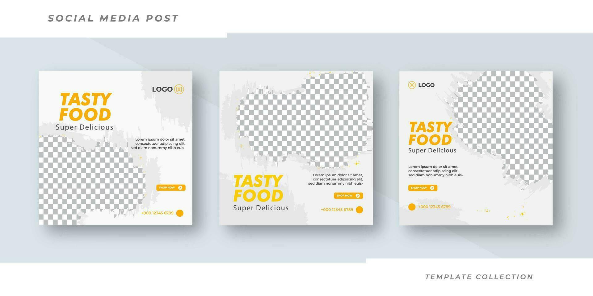 smakelijk voedsel menu banier sociaal media post sjabloon ontwerp. geschikt voor sociaal media post restaurant menu banier sociaal media na. pro vector