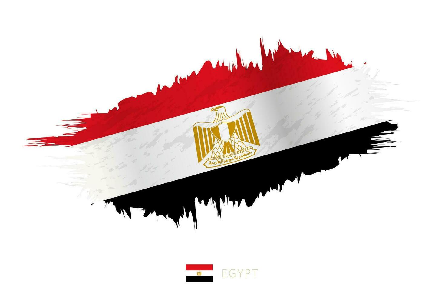 geschilderd penseelstreek vlag van Egypte met golvend effect. vector