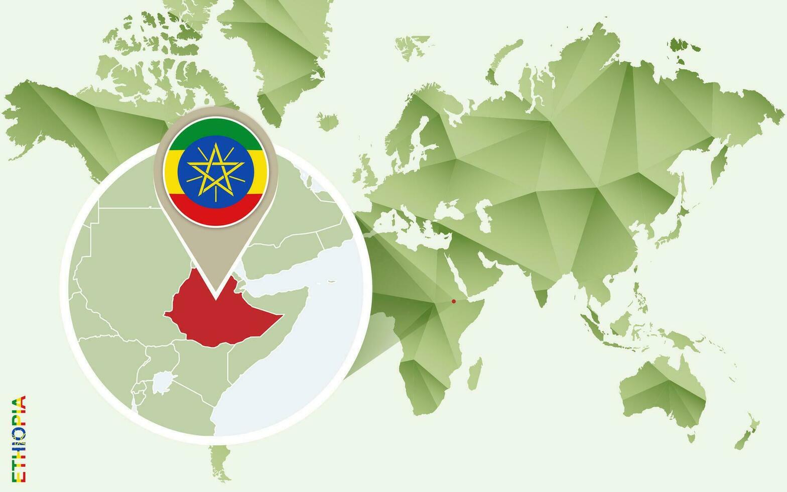 infographic voor Ethiopië, gedetailleerd kaart van Ethiopië met vlag. vector