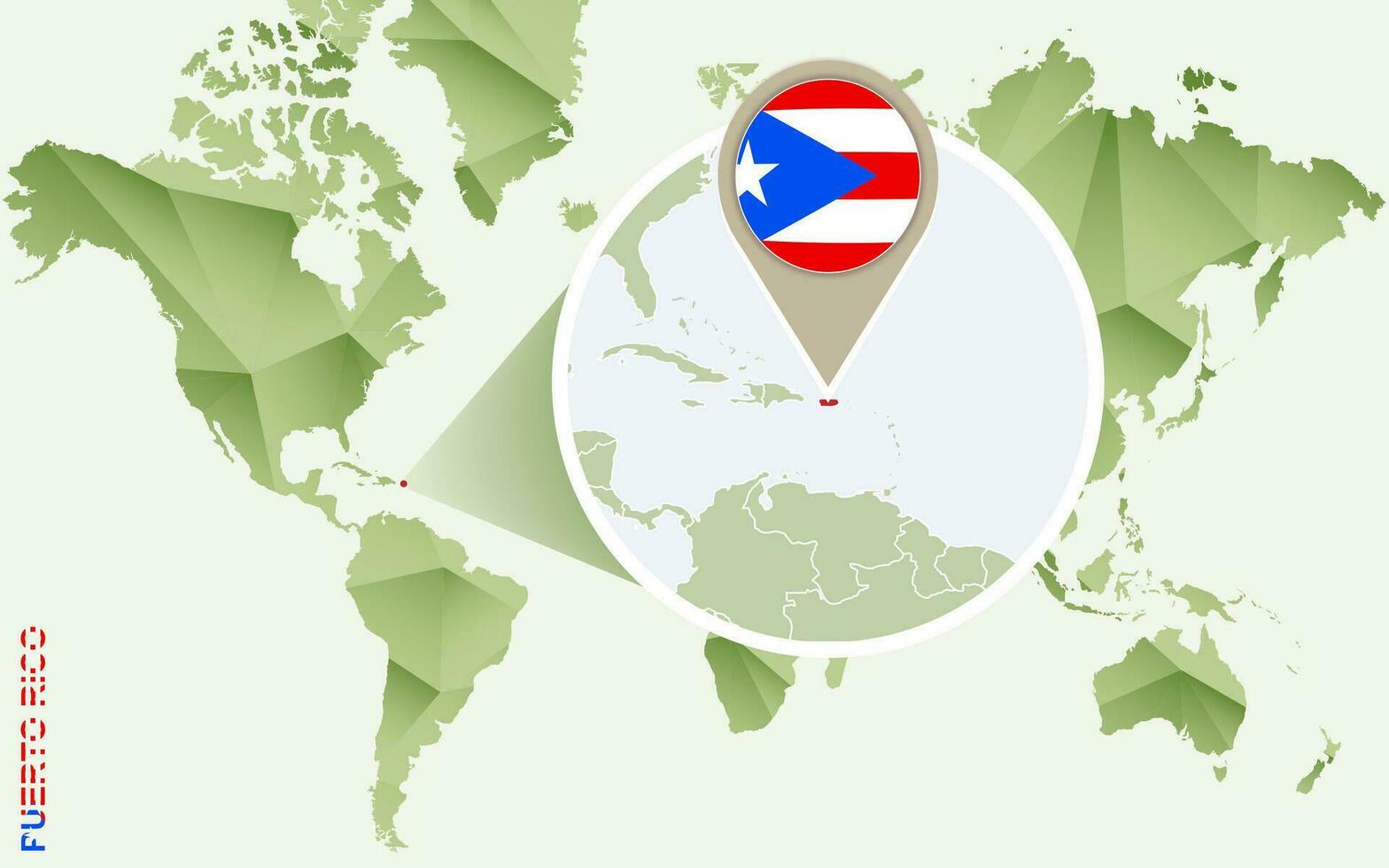 infographic voor puerto rico, gedetailleerd kaart van puerto rico met vlag. vector