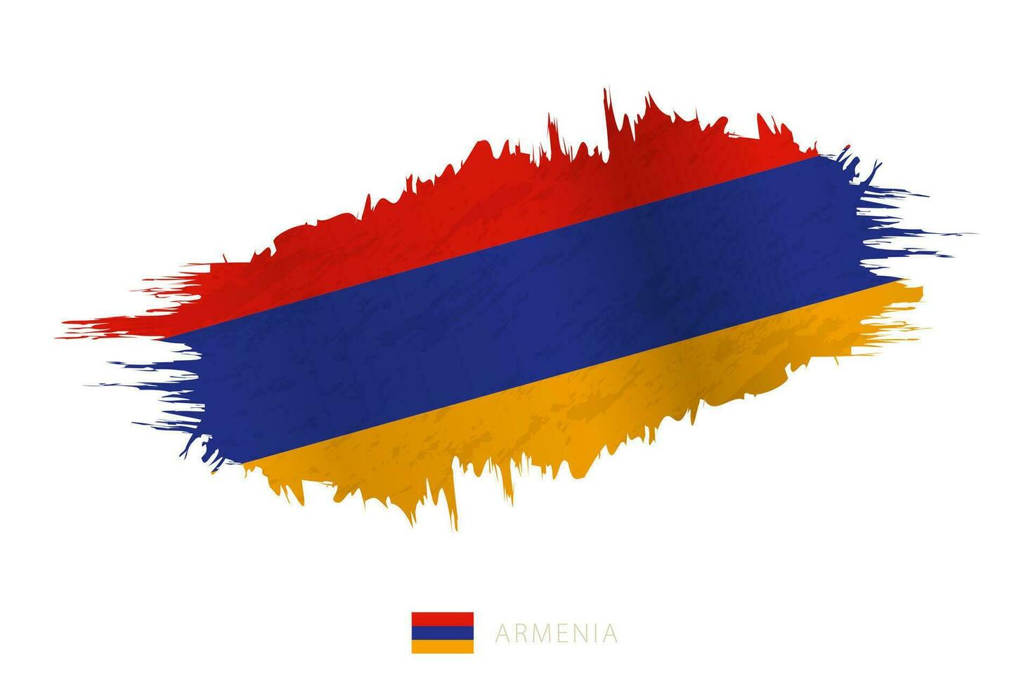 geschilderd penseelstreek vlag van Armenië met golvend effect. vector