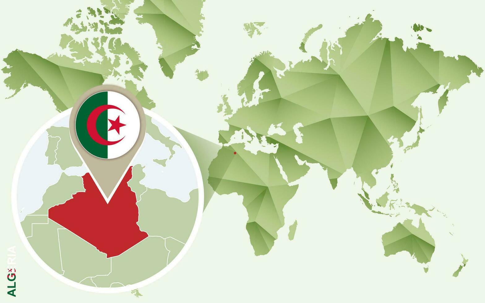 infographic voor Algerije, gedetailleerd kaart van Algerije met vlag. vector