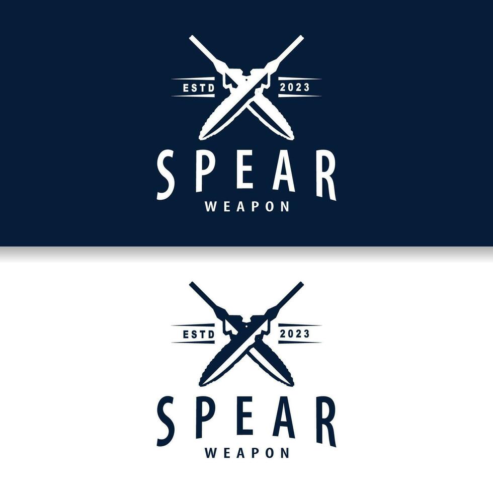 speer logo, pijlpunt wapen ontwerp jacht- speer gemakkelijk wijnoogst retro rustiek minimalistische concept vector