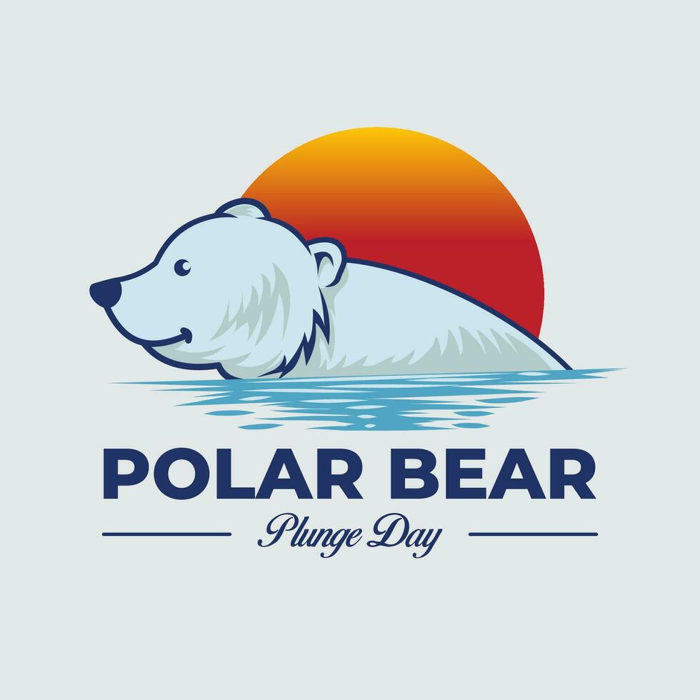 polair beer duik dag illustratie vector achtergrond. vector eps 10