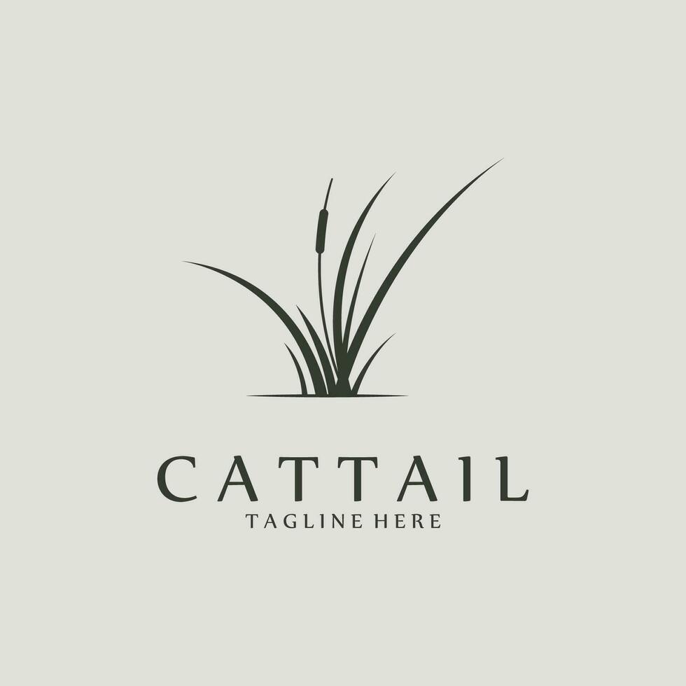 cattail gras logo sjabloon vector illustratie
