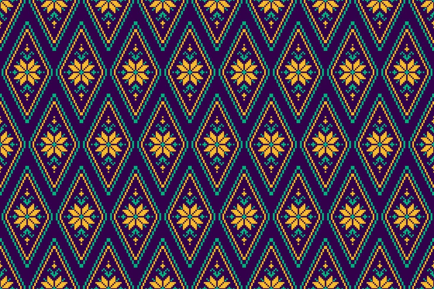 kleding stof Mexicaans stijl. meetkundig etnisch bloem naadloos patroon traditioneel. aztec tribal ornament afdrukken. vector