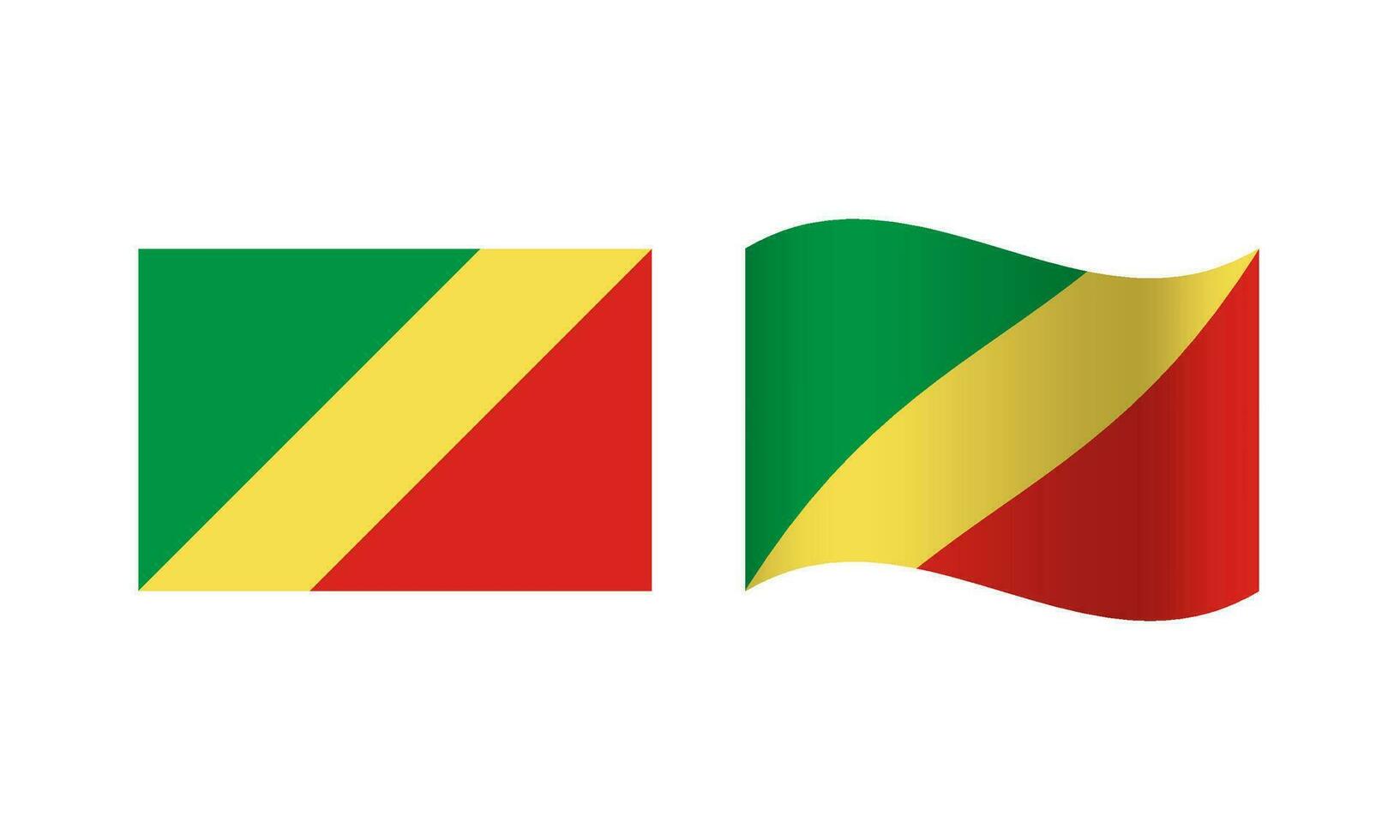 rechthoek en Golf republiek van de Congo vlag illustratie vector