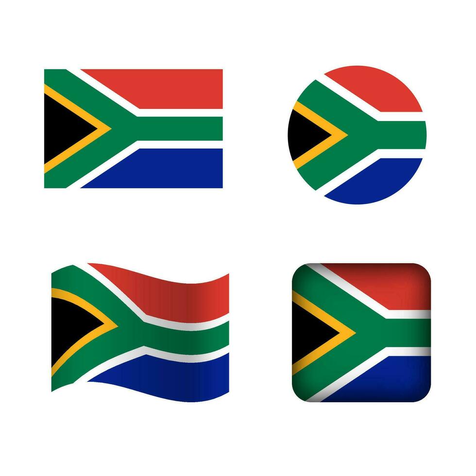 vector zuiden Afrika nationaal vlag pictogrammen reeks