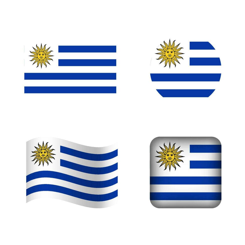 vector Uruguay nationaal vlag pictogrammen reeks