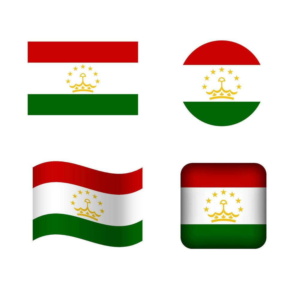 vector Tadzjikistan nationaal vlag pictogrammen reeks