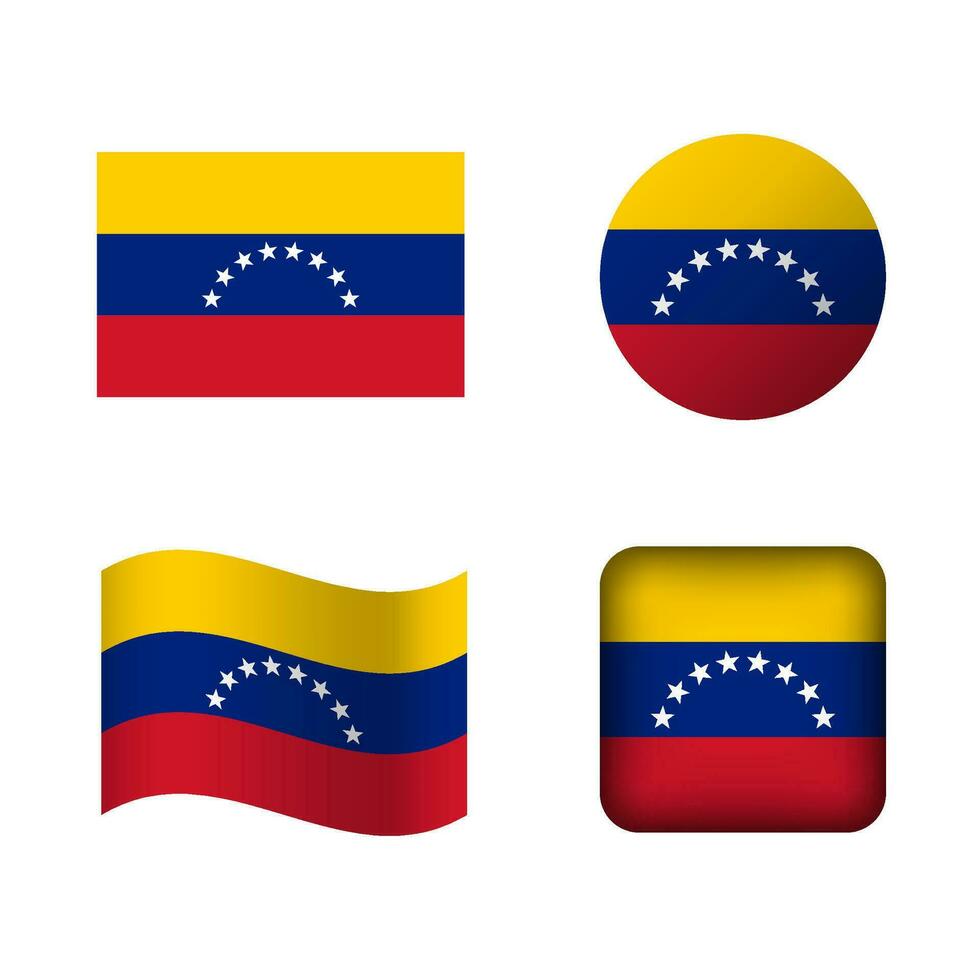 vector Venezuela nationaal vlag pictogrammen reeks