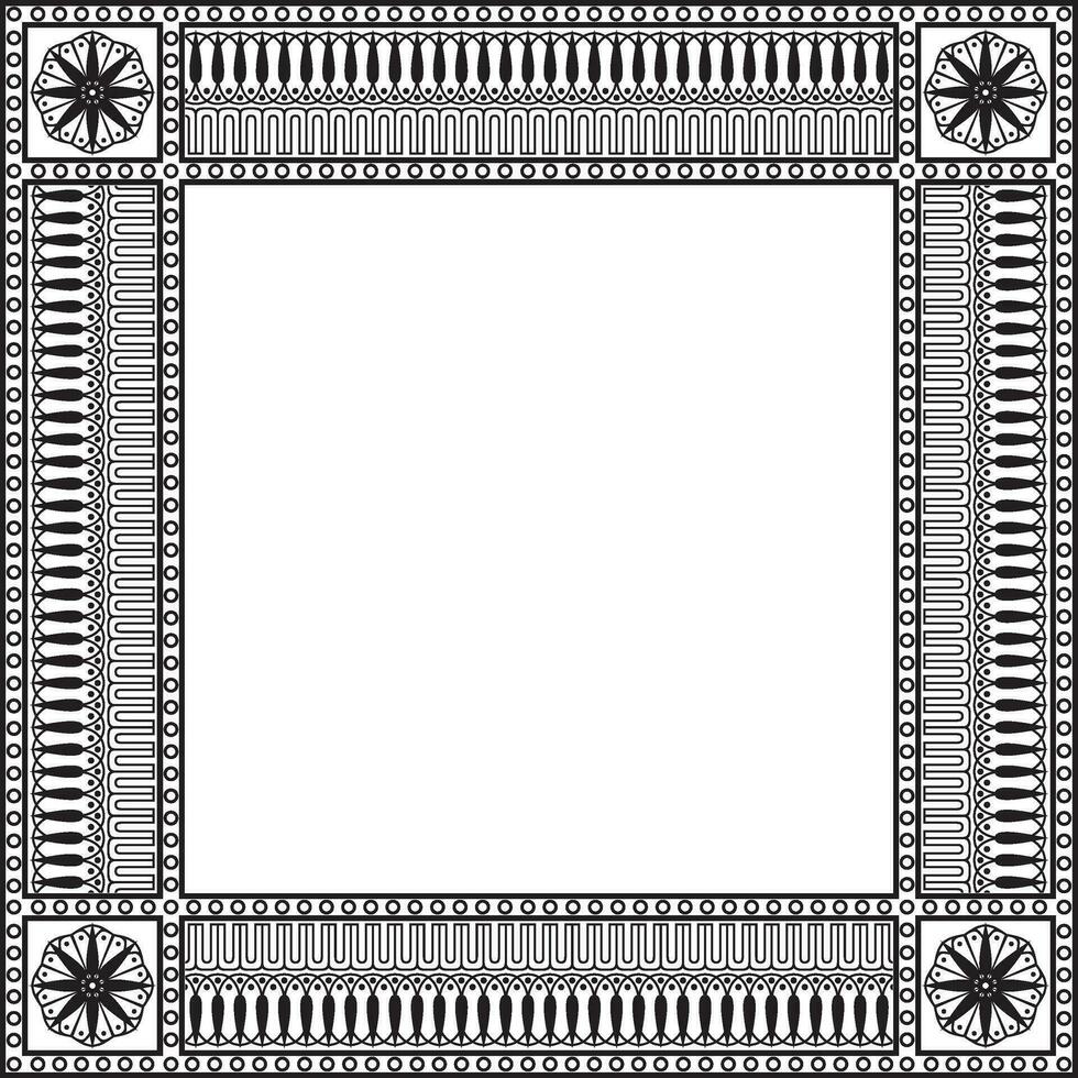 vector monochroom zwart plein klassiek Grieks meander ornament. patroon van oude Griekenland. grens, kader van de Romeins rijk