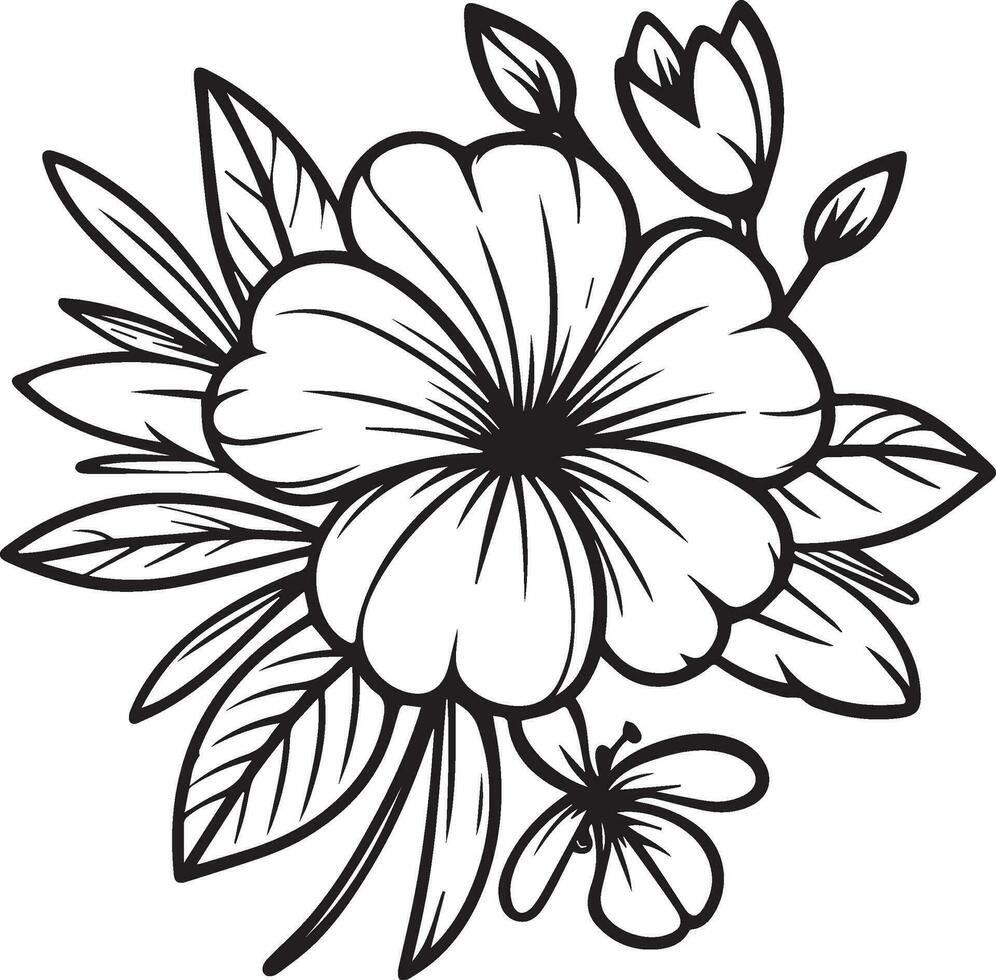 een hand getekend maagdenpalm bloem kleur boek van vector illustratie artistiek, bloesem bloemen catharanthus geïsoleerd Aan wit achtergrond, schetsen kunst blad Afdeling botanisch verzameling voor kinderen