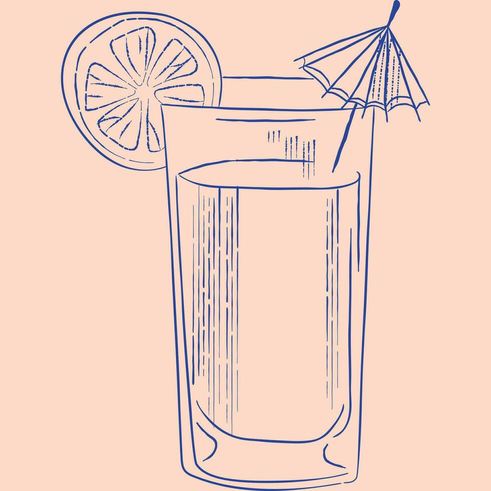 hand- getrokken klassiek cocktail icoon vector