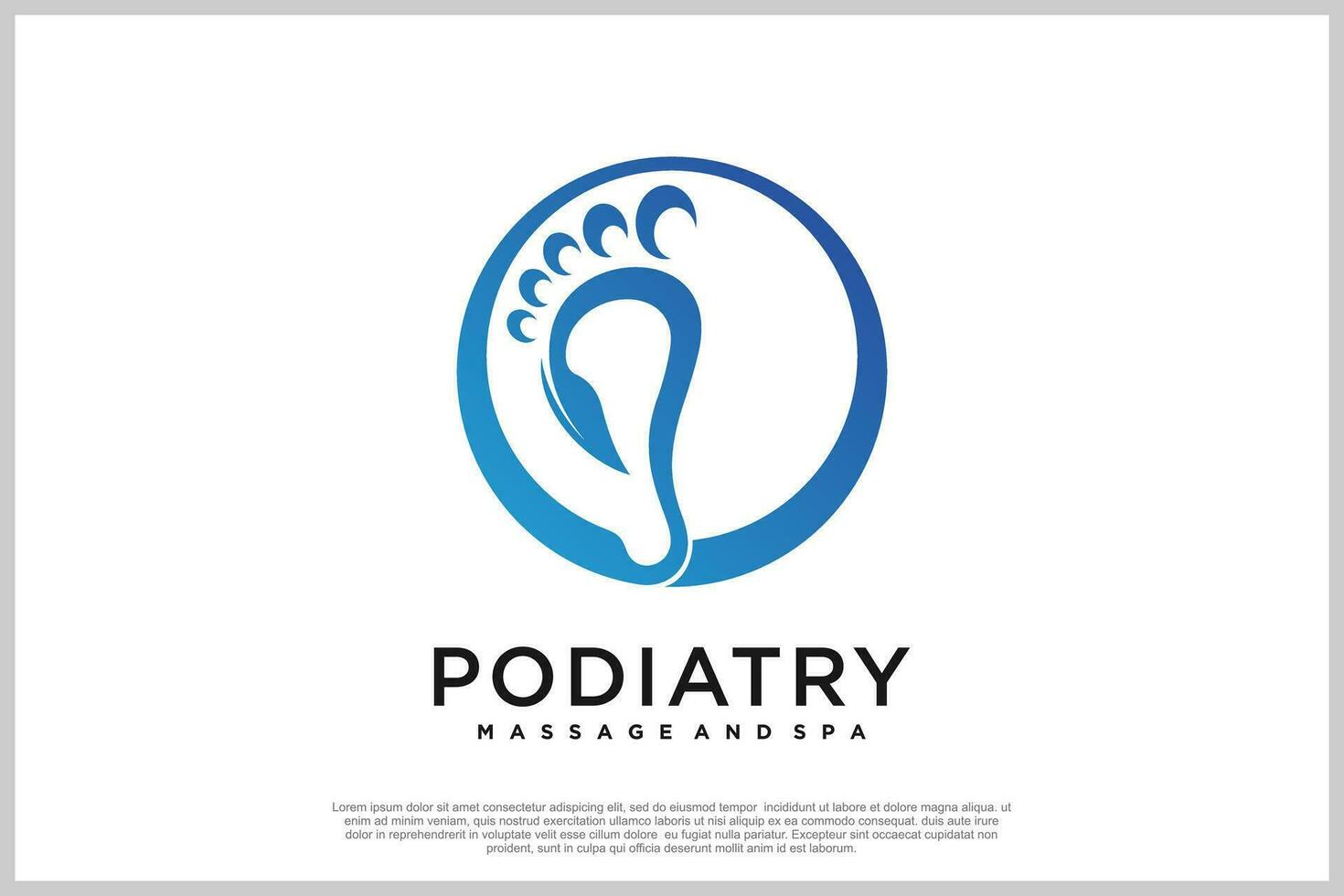 reflexologie logo ontwerp met podologie en voet kliniek uniek concept premie vector