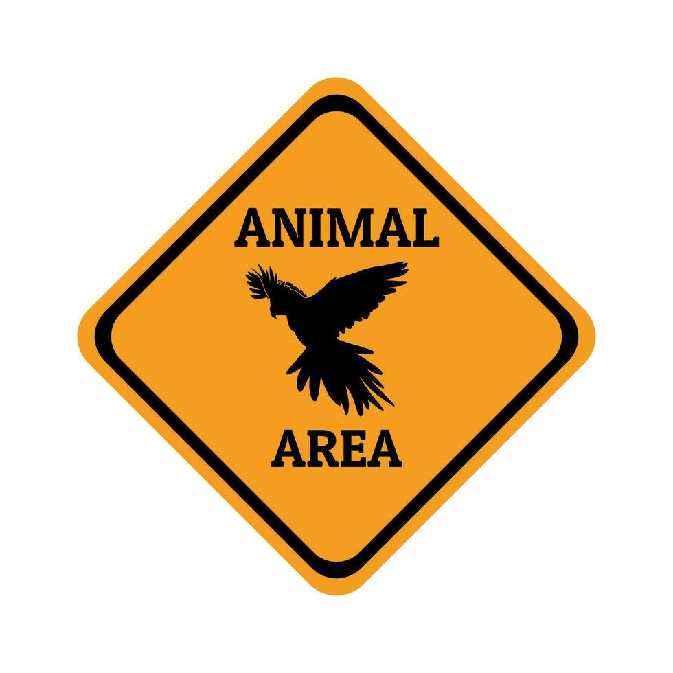 vogel dier waarschuwing verkeer teken vlak ontwerp vector illustratie