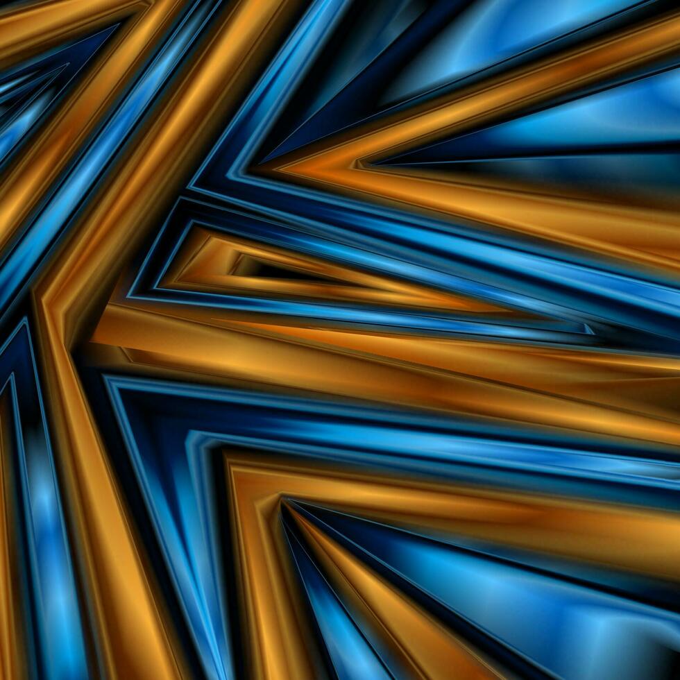 blauw en bronzen glanzend abstract meetkundig patroon vector