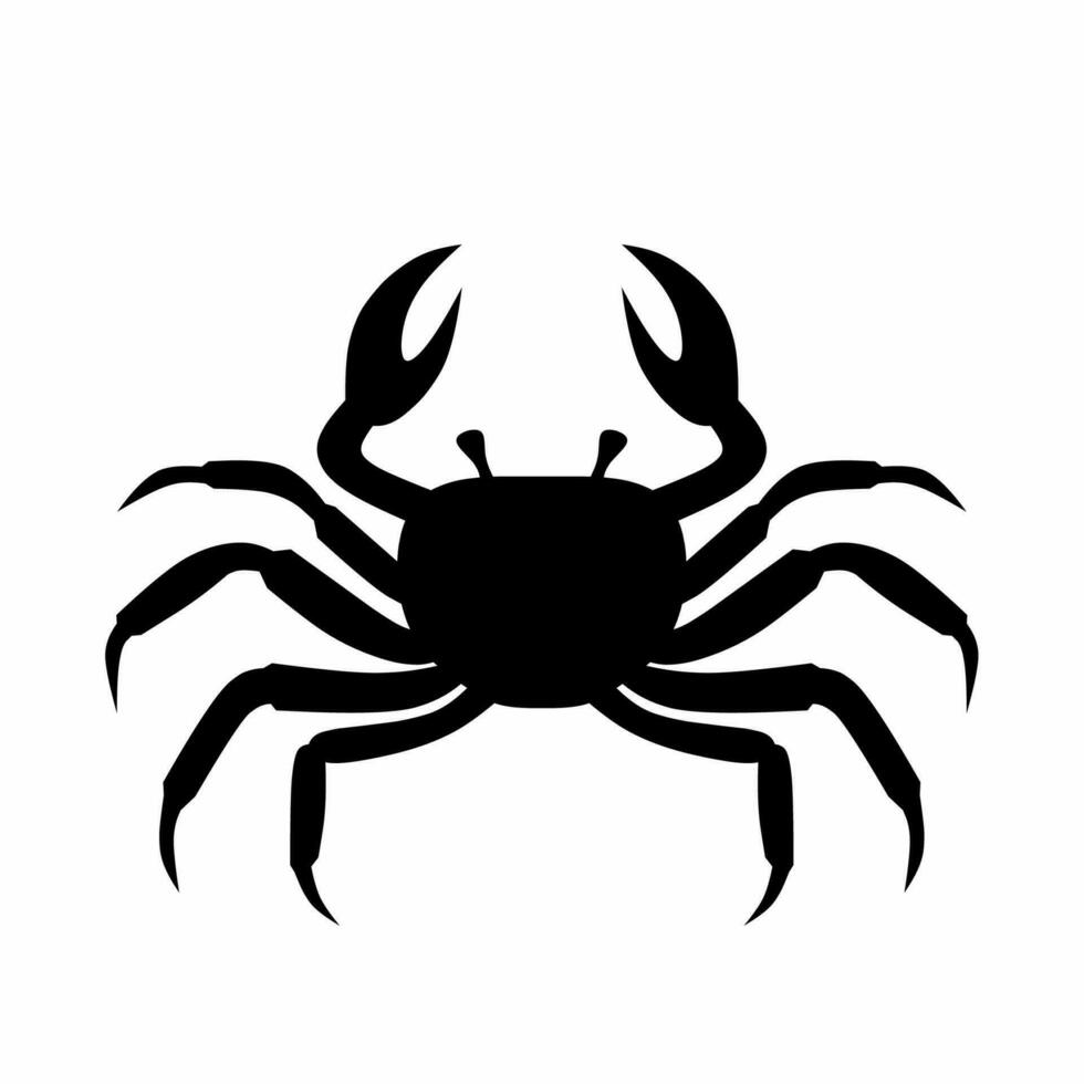 krab silhouet vector. krab silhouet kan worden gebruikt net zo icoon, symbool of teken. krab icoon vector voor ontwerp van oceaan, onderzees of marinier