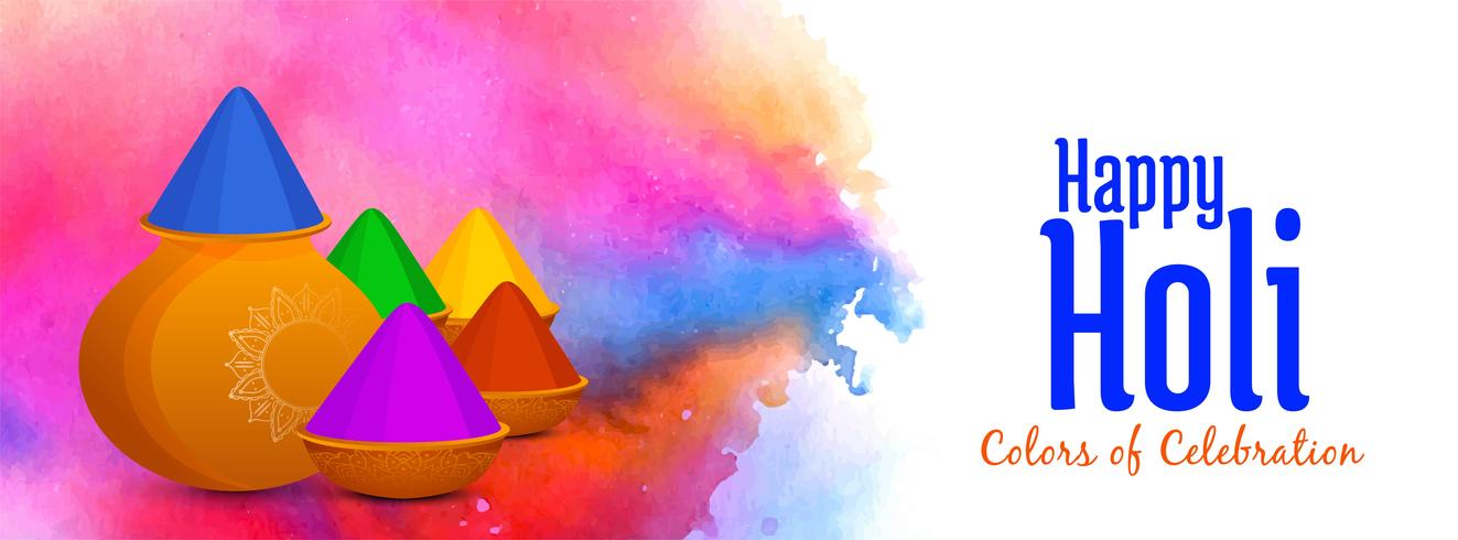 Abstracte gelukkige Holi Indian festival banner vector