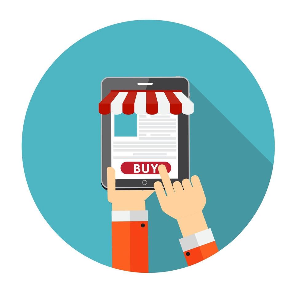 online winkelen plat concept voor mobiele apps vector