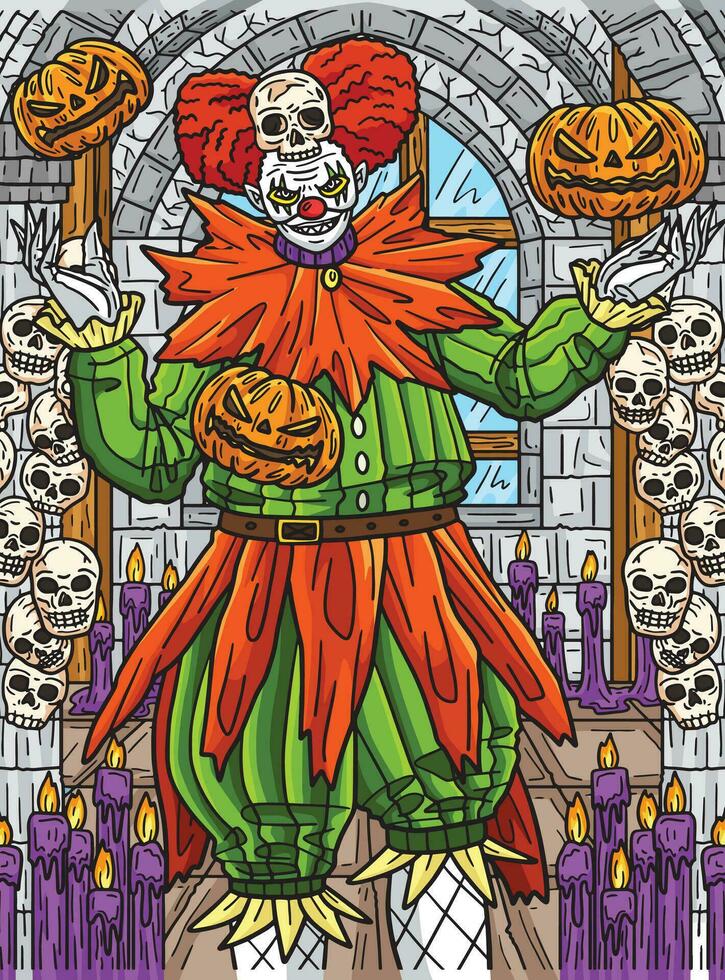 halloween clown gekleurde tekenfilm illustratie vector