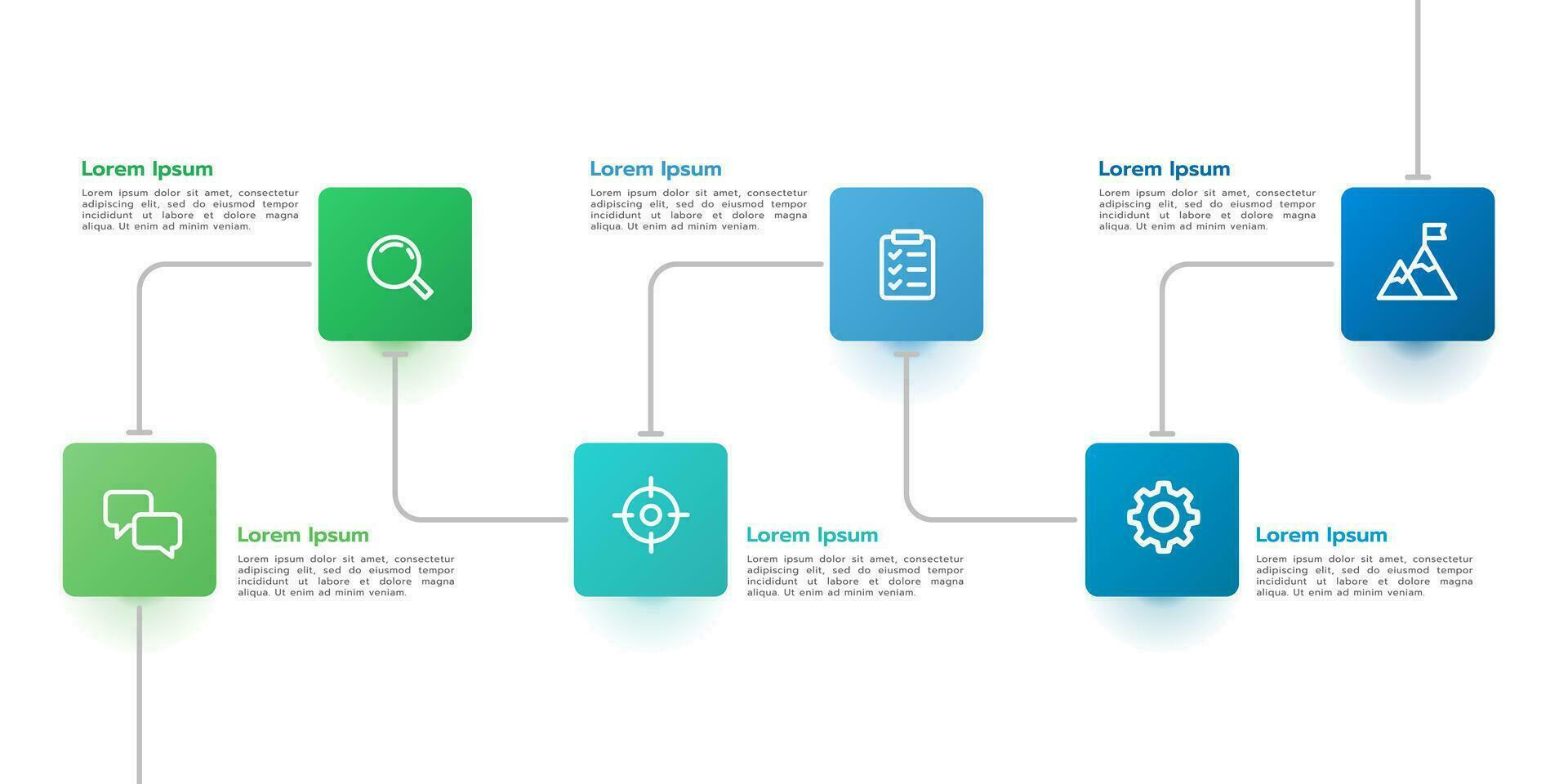 6 werkwijze naar succes. infographic dun lijn ontwerp sjabloon. bedrijf presentatie, planning, en strategie. vector illustratie.