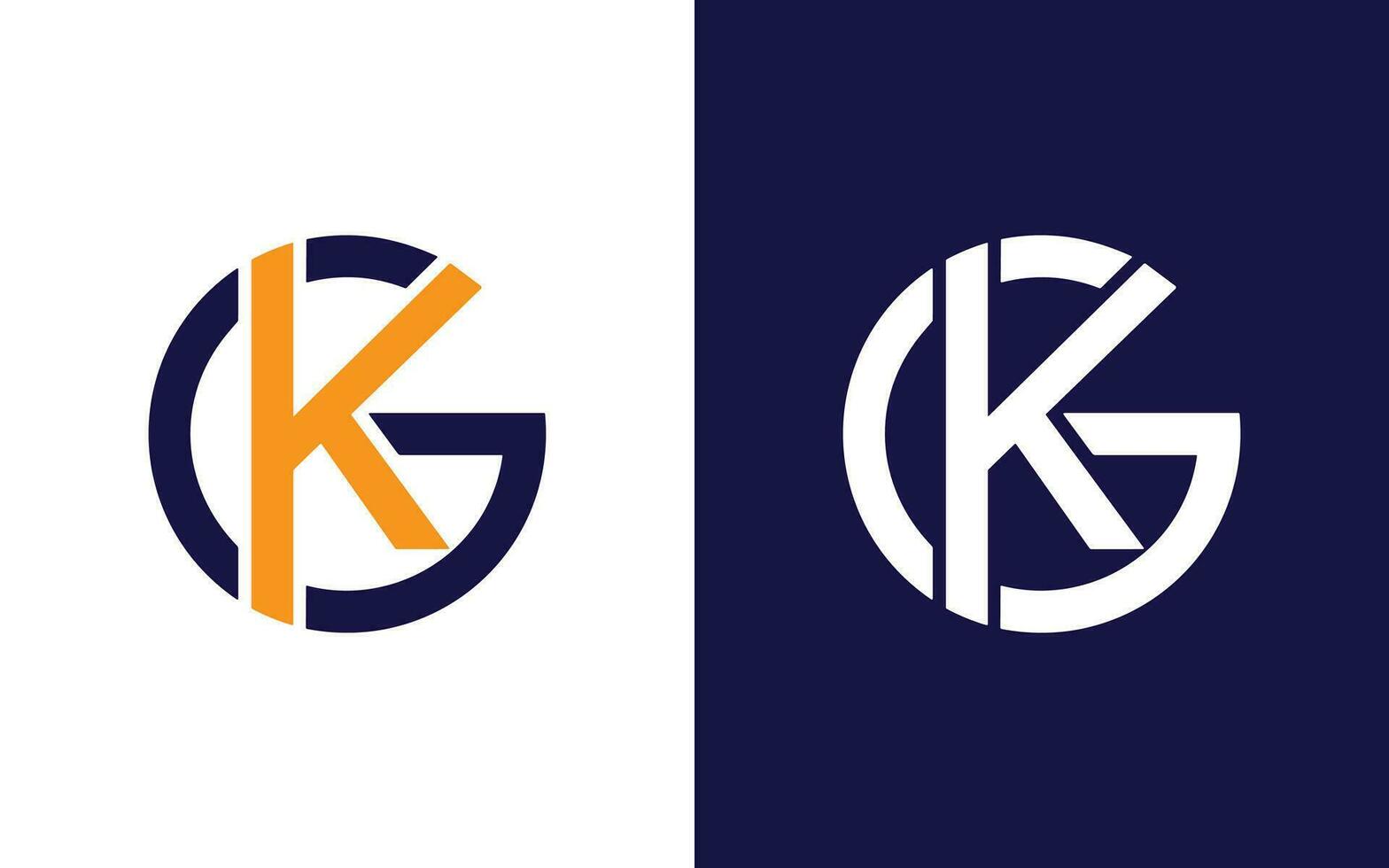 gk of kg brief logo ontwerp vector