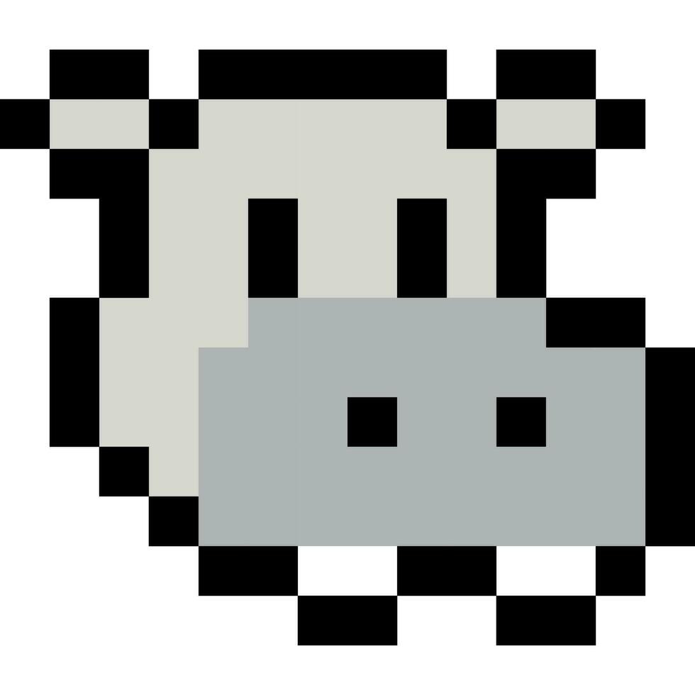 nijlpaard tekenfilm icoon in pixel stijl vector