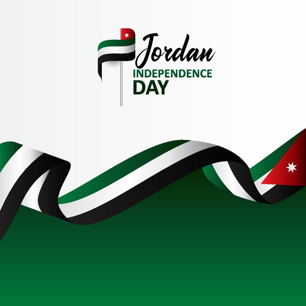 gelukkige onafhankelijkheidsdag ontwerpachtergrond van Jordanië vector