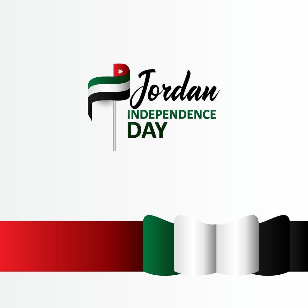 Jordan onafhankelijkheidsdag ontwerp achtergrond vector