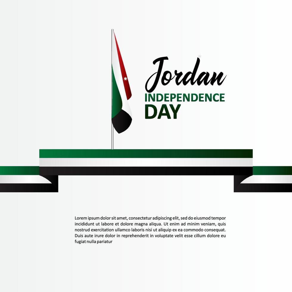 gelukkige onafhankelijkheidsdag ontwerpachtergrond van Jordanië vector