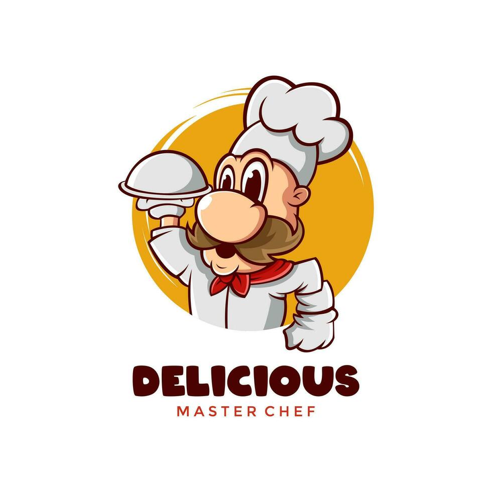 mascotte chef logo modern vector ontwerp sjabloon