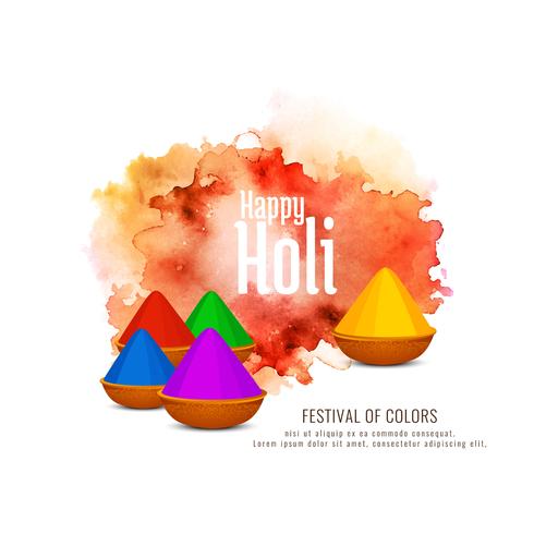 Mooi Gelukkig Holi-vieringsontwerp als achtergrond vector