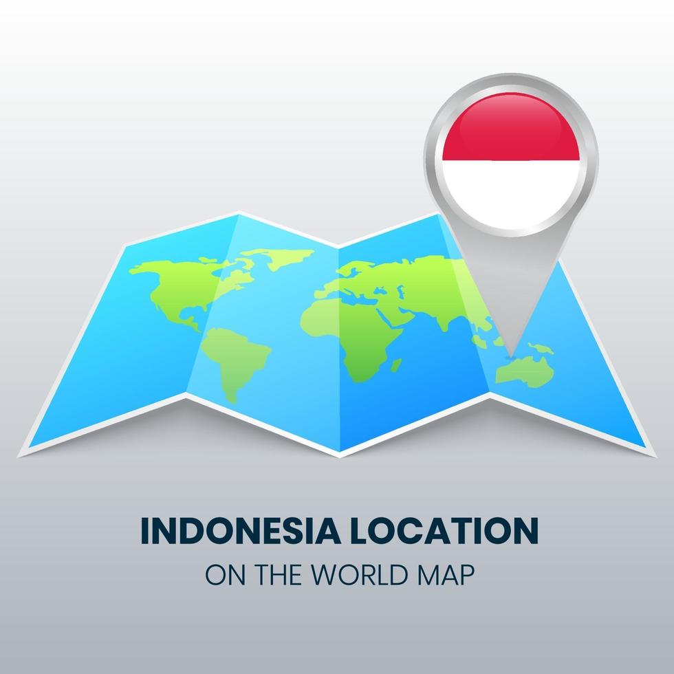 locatiepictogram van indonesië op de wereldkaart vector