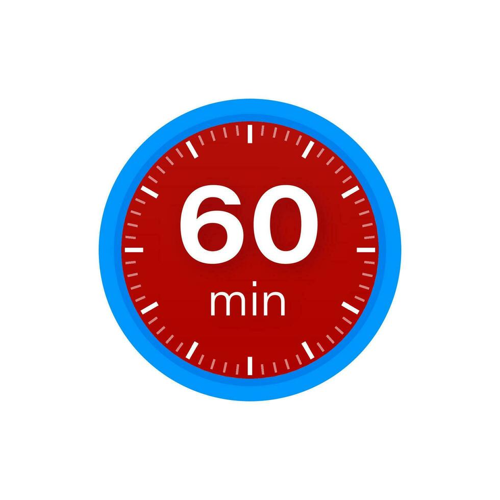 de 60 minuten, stopwatch vector icoon. stopwatch icoon in vlak stijl Aan een wit achtergrond. vector voorraad illustratie.