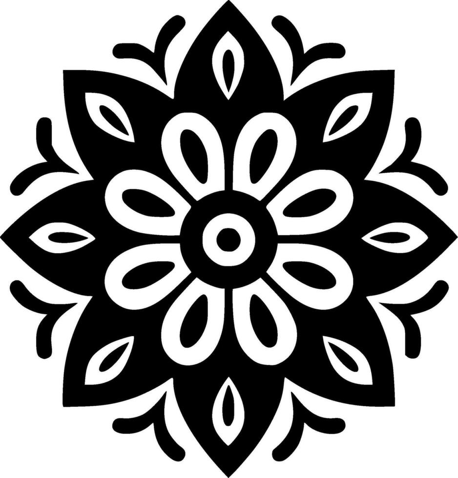 mandala, zwart en wit vector illustratie