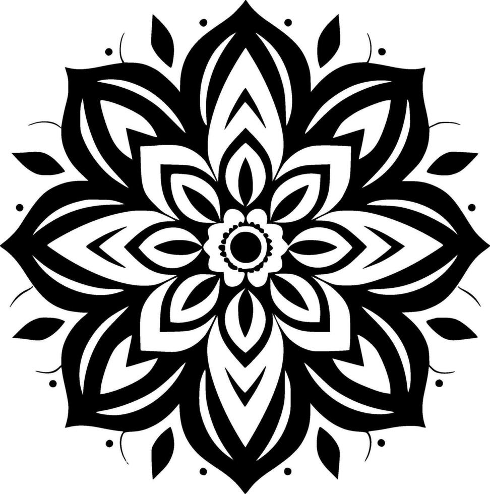 mandala, zwart en wit vector illustratie