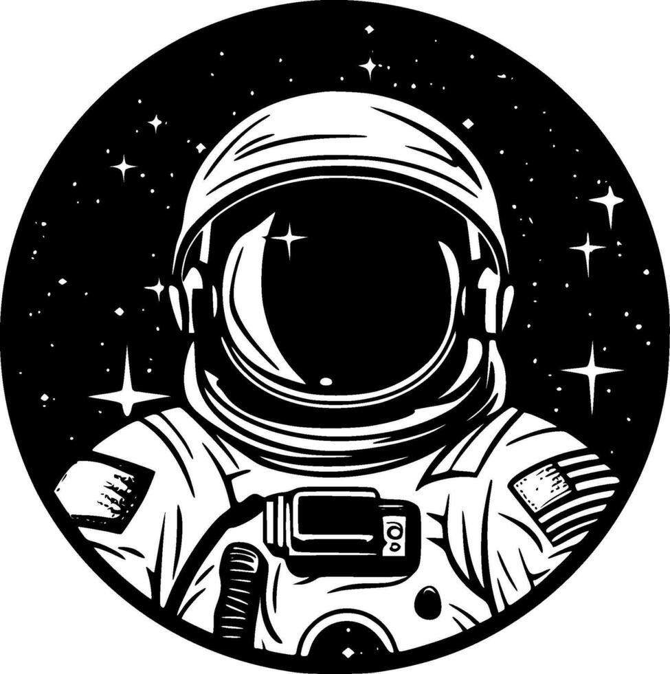 astronaut - minimalistische en vlak logo - vector illustratie